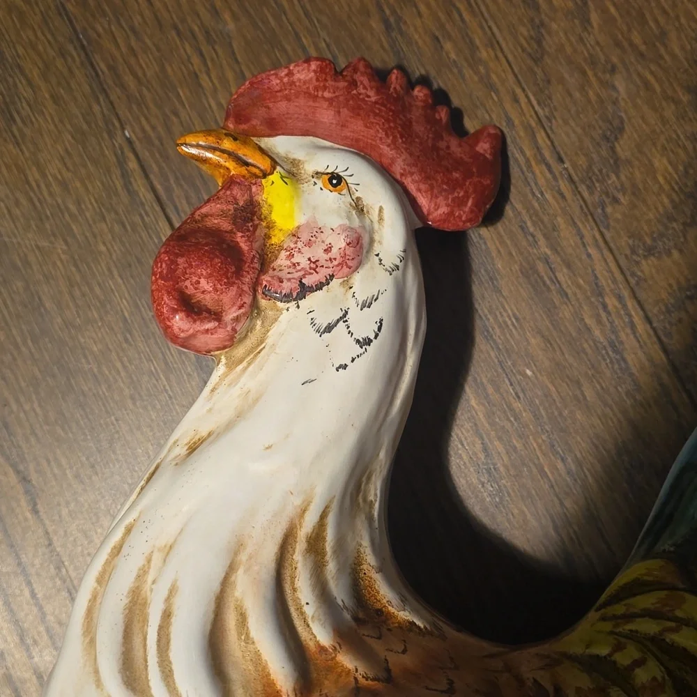 Sur La Table Italian Hand-Painted Ceramic Rooster, Size 12